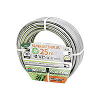 Claber Шланг поливальний 1/2" 25м Silver Green Plus, сірий з салатовою полосою