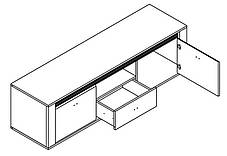 Тумба під телевізор Селена RTV155  450х1550х420мм ясен сніговий Гербор, фото 2