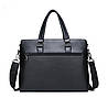 Чоловіча ділова сумка для документів офісна, модний чоловічий діловий портфель формат А4 чорний, фото 6