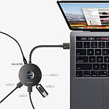 HUB-адаптер Baseus Round Box CAHUB-F01 USB3.0 на USB3.0+3USB2.0, чорний, фото 4