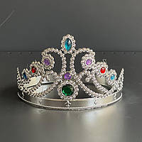 Корона "Принцеса", срібна з кольоровим камінням, Корона пластиковая "Принцесса"
