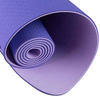 Коврик для фитнеса двухслойный фиолетовый-светло фиолетовый Friendly 183*61*0,6 см
