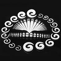 Набір розтяжок у вуха (54 шт.). Плаги та розтяжки конусні та спіральні для тунелів у вуха