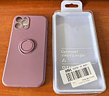 Чохол для iPhone 12 Pro Max Силікон із підставкою-кільцем Бузковий, фото 2