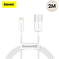 Кабель Baseus USB - Lightning 2 метри 2.4A Superior White CALYS-C02, фото 8