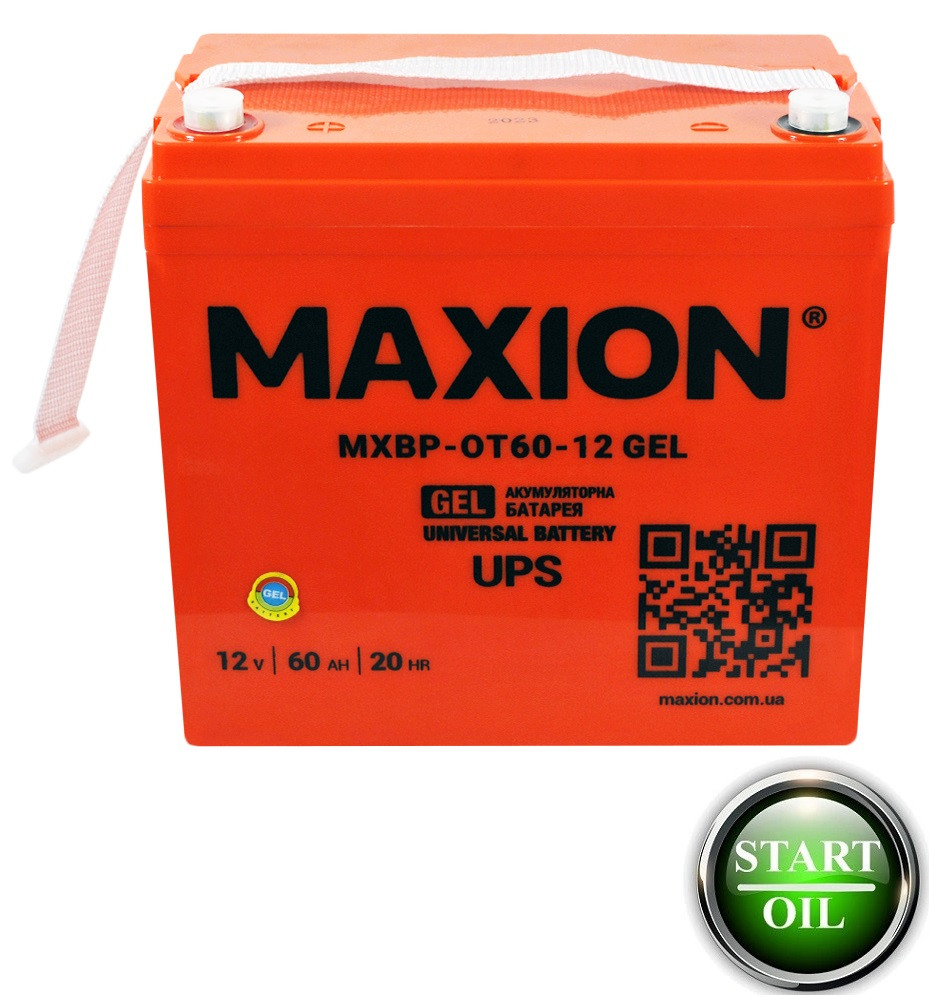 Акумулятор гелевий MAXION GEL 12-60 12V, 60Ah
