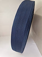 Стропа текстильная синяя "елочка" плотная 4 см (лента ременная)