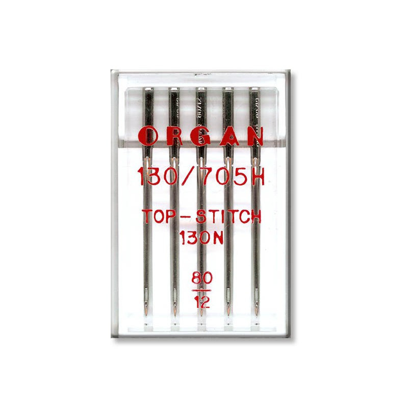 Голки швейні для штопання та вишивання ORGAN TOP-STITCH №80 пластиковий бокс 5 штук для побутових швейних машин (7050), фото 1