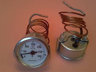 Капілярний Термометр PAKKENS Ø60мм від 0 до 300°С, довжина капіляра 1метр Туреччина ZIPMARKET