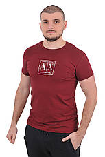 Футболка чоловіча Armani 23-A2028 бордова, фото 4