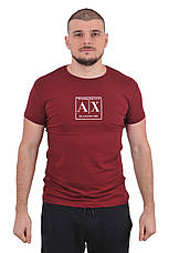 Футболка чоловіча Armani 23-A2028 бордова, фото 3