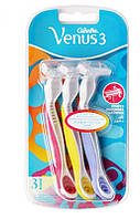 GILLETTE VENUS 3 Plus Джілет Венус 3 леза Плюс 3шт. жіночі одноразові станки для гоління