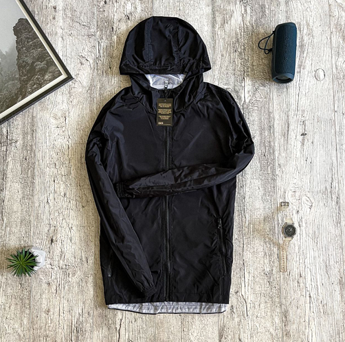 Купить Мужская ветровка куртка черная с капюшоном спортивная стильная ...