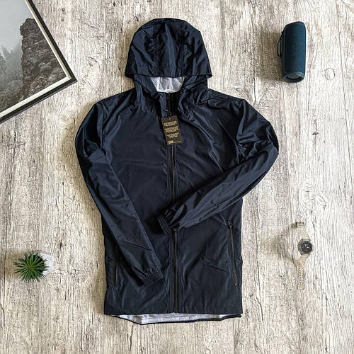 Купить Мужская ветровка куртка черная с капюшоном спортивная стильная ...