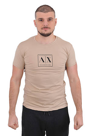 Футболка чоловіча Armani 23-A2028 бежева 2XL, фото 3