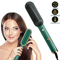 Выпрямитель для волос 45W "Hair Straightener HQT-909B" Темно-зеленый, электрическая расчёска выпрямитель (ST)