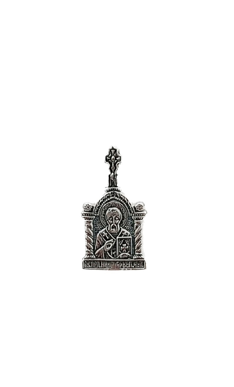 Срібна ладанка "Микола Чудотворець" 925 проба чернена