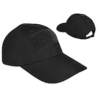 Тактическая мужская кепка Mil Tec черная/ военная бейсболка с липучками для шевронов/