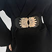 Ремінь пасок жіночий корсетний із масивною золотою пряжкою широкий екошкіряний масивний ремінь-корсет-гумка, фото 3