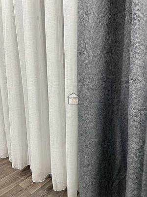 Мішковина штори тканина однотонна рогожка 18, сірий