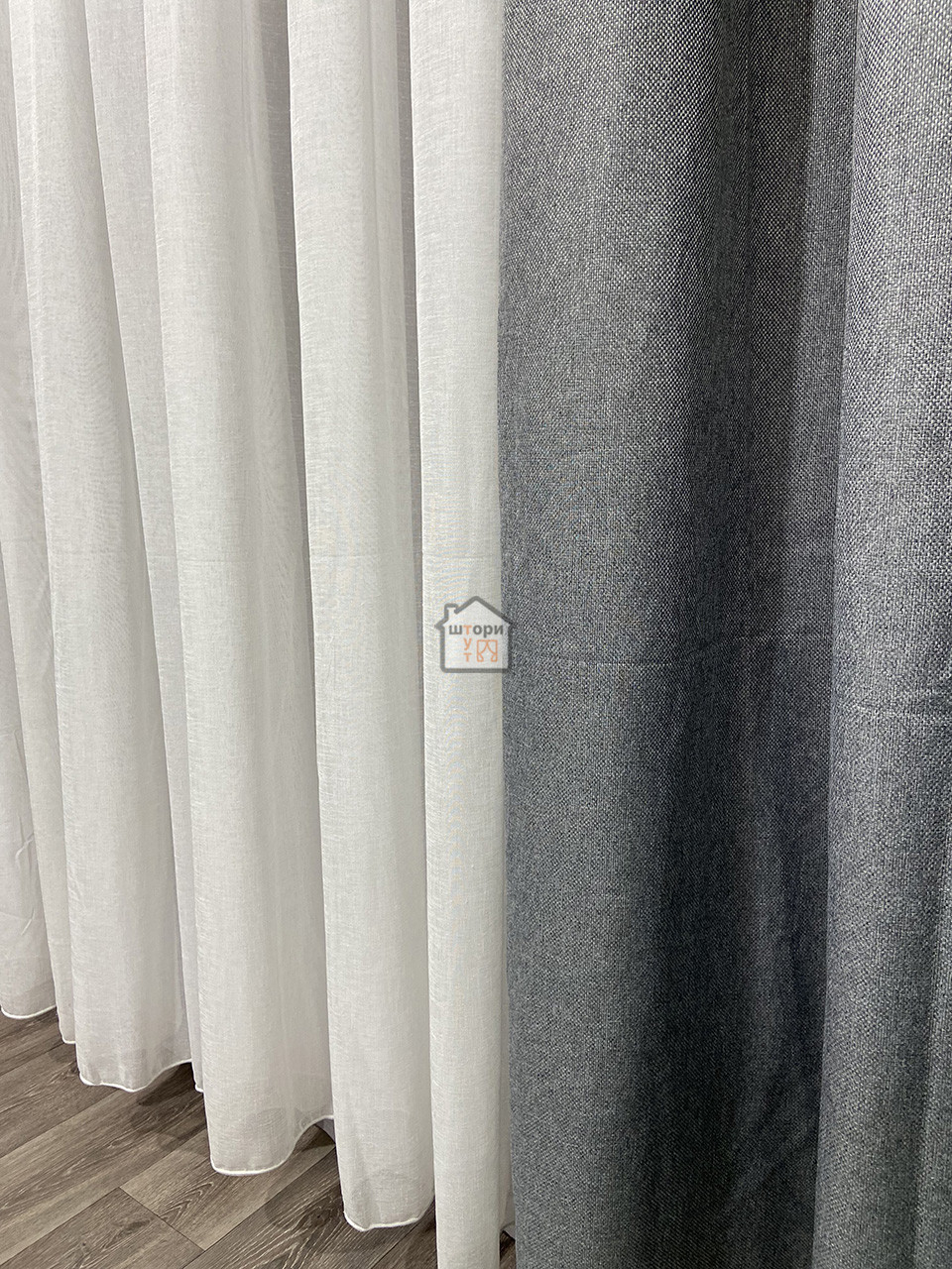 Мешковина шторы ткань однотонная рогожка 18, серый - фото 1 - id-p1748837778