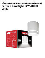 Світильник точковий світлодіодний Maxus Surface Downlight 12W 4100K White