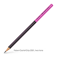 Карандаш чернографитный Grip 2001 two tone Faber-Castell (степ. тверд. НB, корп. черно-розовый) 517011