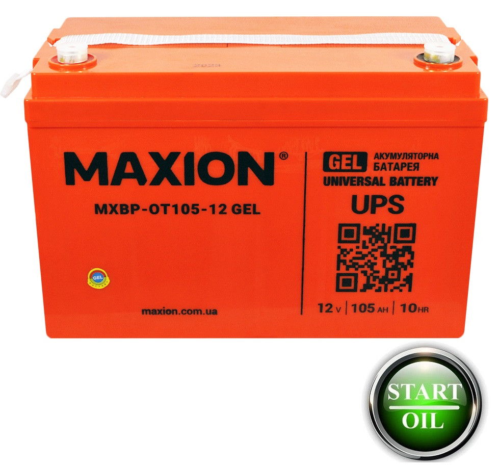 Акумулятор гелевий MAXION GEL 12-105 12V, 105Ah