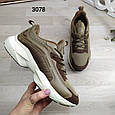 Чоловічі кросівки текстильні, коричневі на підошві з піни, фото 4