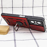 Протиударний чохол для Xiaomi Redmi Note 10 Pro червоний, чохол ударостійкий на Самсунг А04 з кільцем червоний, фото 2