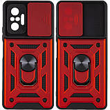 Протиударний чохол для Xiaomi Redmi Note 10 Pro червоний, чохол ударостійкий на Самсунг А04 з кільцем червоний, фото 6