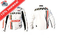 Мотокуртка REPSOL (текстиль) (mod:1, size:L, белая)