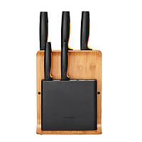 Набір із 5 ножів у бамбуковому блоці Fiskars Functional Form™ (1057552)
