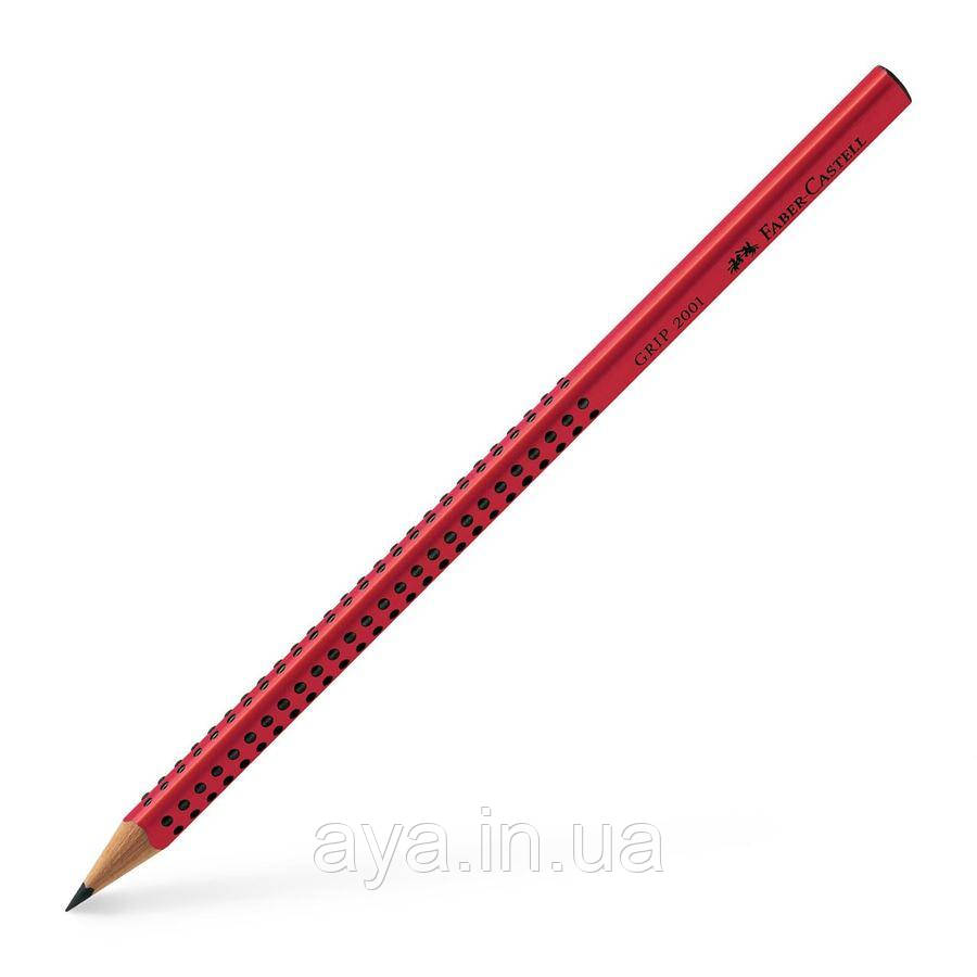 Чорнографітний олівець Grip 2001 Red Faber-Castell (ступ. тверд.B, корп. червоний) 517021