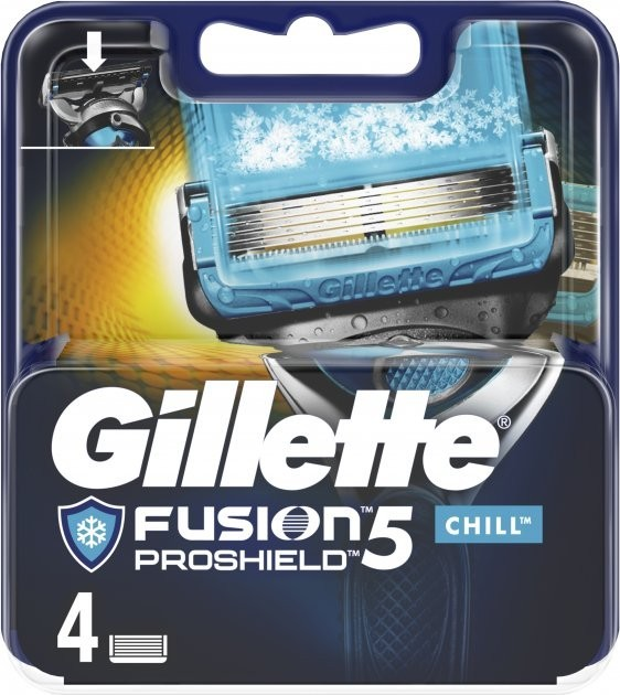 Сменные кассеты для бритья (лезвия картриджи) мужские Gillette Fusion5 ProShield Chill 4 шт - фото 1 - id-p1820921379