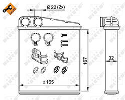 Радіатор пічки 58211 (NRF)