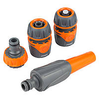 Набір для поливу насадка-розпилювач 2 режими 2 конектори на шланг 1/2"+адаптер (ABS+TPR) FLORA