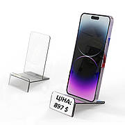 Підставка для телефона з цінникотримачем 60х115х90 мм Акрил 1,8 мм ACRY