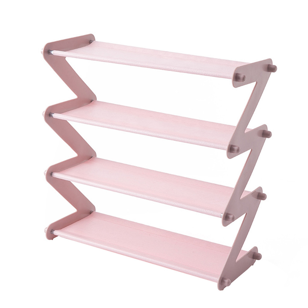 Полиця-стійка-органайзер для взуття 4 полиці Shape Shoe rack (рожевий) SSR-011-Pink