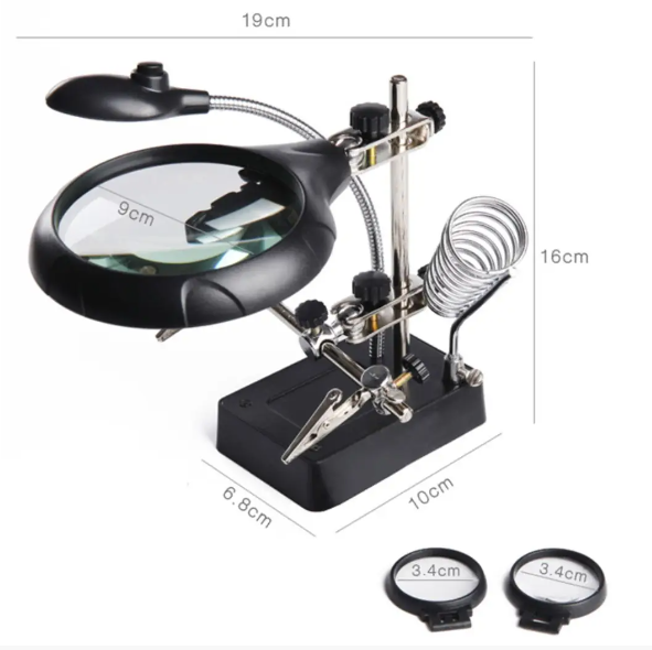 Тримач для пайки третя рука MG16129-С 90 мм збільшення 2,5-10 разів