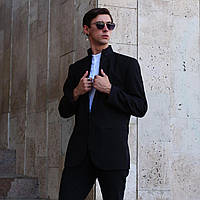 Классический мужской пиджак Вектор из коттона стильный молодежный удлиненный пиджак черного цвета