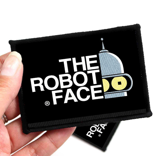 Нашивка на одежду Футурама The robot face  без иголки на клеевой основе