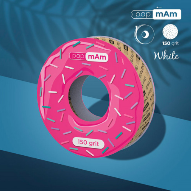 Змінний файл-стрічка papmAm білий EXPERT для пластиковій котушці STALEKS PRO 150 грит (ATSC-150w), фото 1