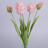 Букет Тюльпан латексный махровый 5 бутонов 47см пудра Цветы искусственные