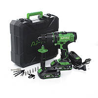 Дриль-шуруповерт ударний акумуляторний APRO (20В, 2А, 20HD2 АКБ, ЗУ, кейс)