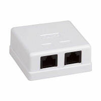 Розетка комп'ютерна 2-портова RJ45 UTP cat.6e Hypernet MB-UTP6-2 зовнішня накладна