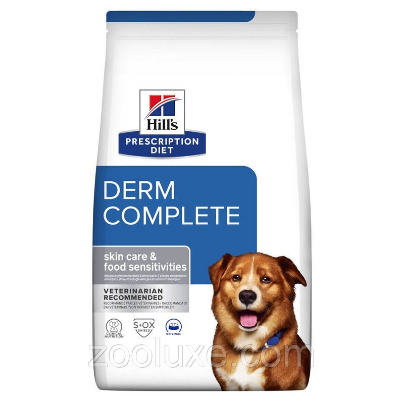 Hills Prescription Diet Derm Complete Skin Care&Food Sensitivities 12 кг корм для собак (Hill's, Хіллс,