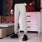Жіночі спортивні штани сірі весняні літні базові на гумці, фото 2