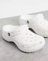 Crocs Clog CLASSIC PLATFORM White Жіночі Сабо Крокс Класик Білі, фото 4