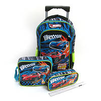 Чемодан детский для мальчика Racing, набор чемодан+рюкзак+сумка+пенал (dlux)